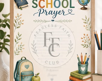 Back to School Prayer Printable | Christian Kids Wall Art (PDF Download)