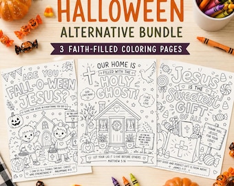 Christian Halloween Coloring Pages | Faith Fall Activity (Digital Download)