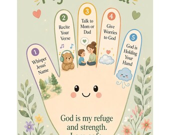Christian Peace Pal Poster: Calm Down Corner Visual Tool (PDF Download)