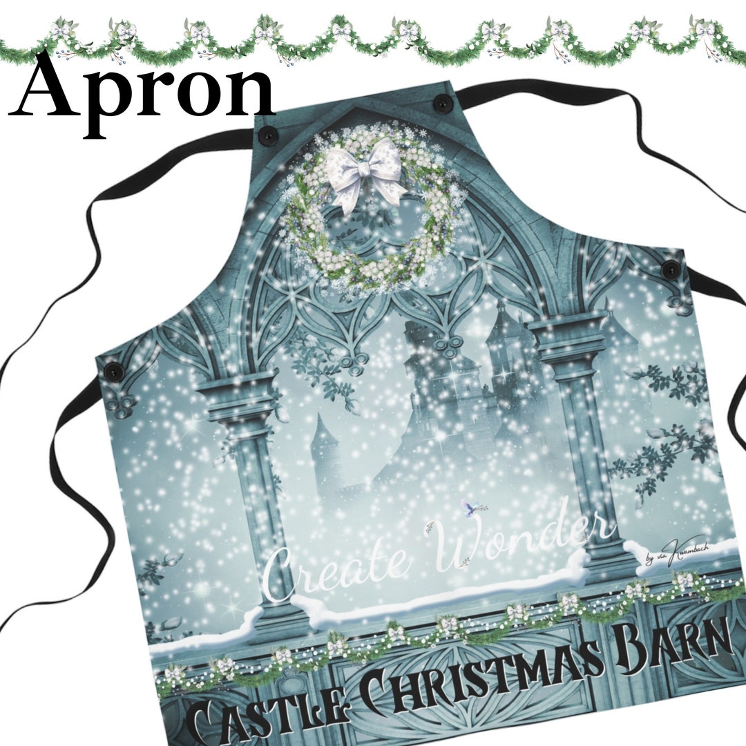 Castle Apron Castle Christmas Barn Apron - Etsy