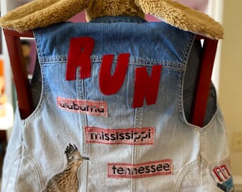 Upcycled Denim Ombre Vest - Inspired by Lainey Wilson's "Roadrunner"