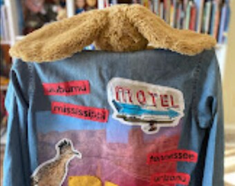 Upcycled Country Music Denim Shirt - Inspired by Lainey Wilson's "Roadrunner"