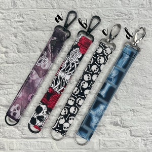 Spooky Halloween witchy tarot wristlet keychain key fob with lobster claw