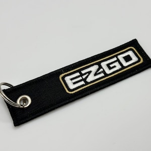 E-Z-GO Golf Cart Flight Tag Keychain, Jet Tag Keychain, One-Sided