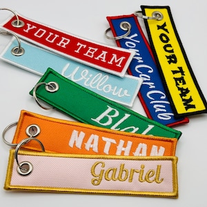 PERSONALIZED CUSTOM Flight Tag Keychain, Jet Tag Keychain, One-Sided