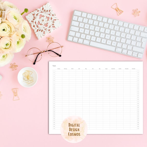 Timeless Digital Yearly Planner, Goodnotes, Any Year Calendar