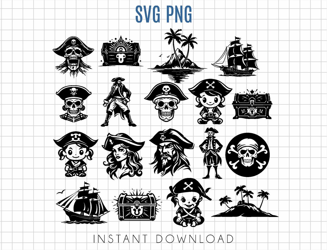 Pirate SVG Bundle Girl and Boy Pirate Bundle Easy to Cut Etsy
