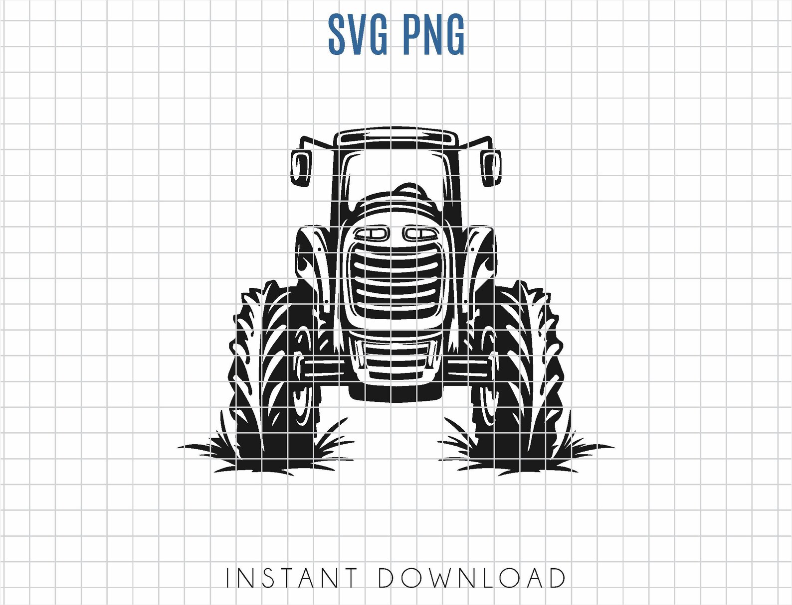 Tractor SVG, Vector Front View Farm Tractor, Easy to Cut Simple Tractor
