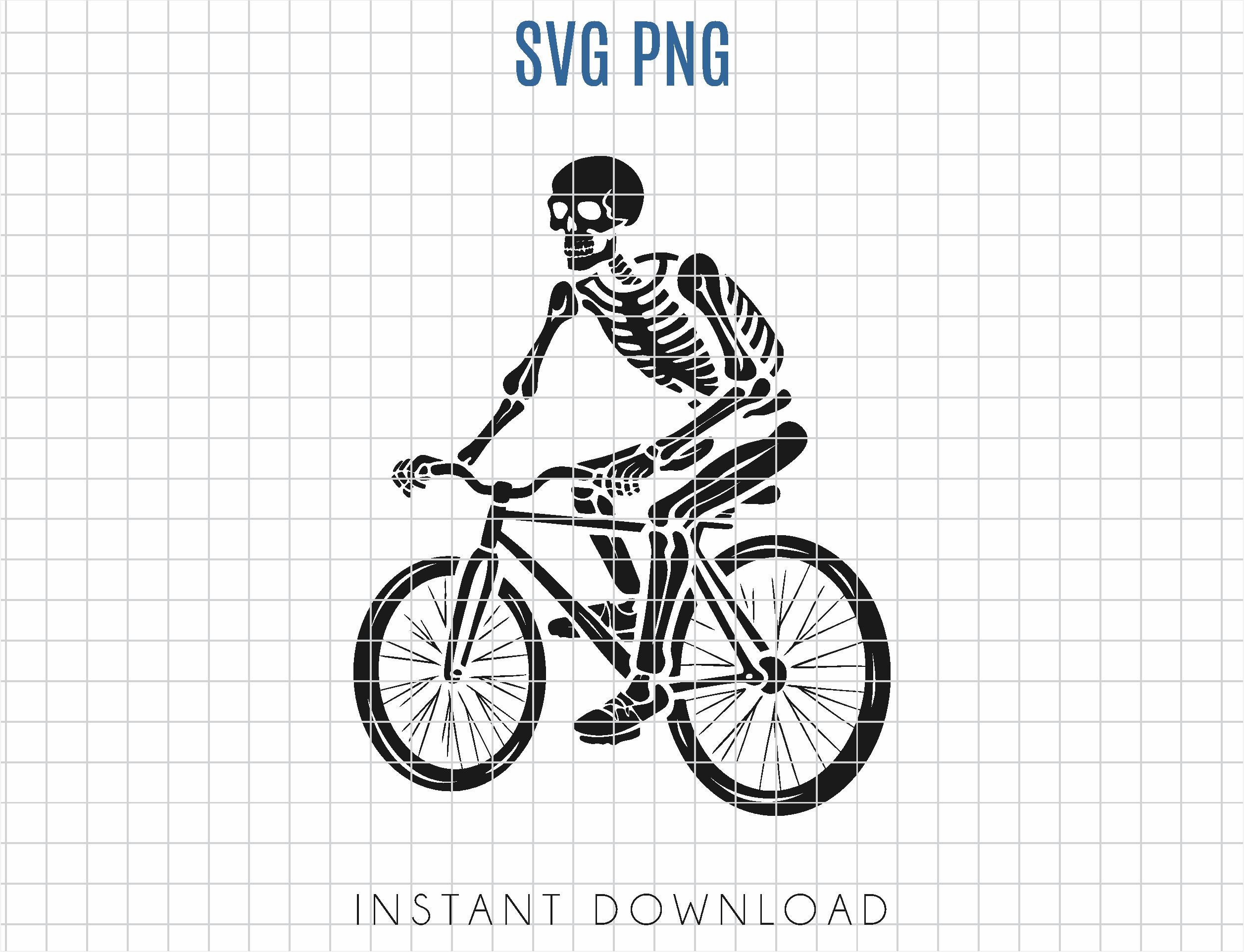 Skeleton on Bike SVG, Skeleton Riding Bike, Easy to Cut Skeleton