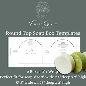 Scatole e involucri per sapone rotondi di design modificabili creati per te e pronti per essere personalizzati in Canva
