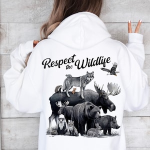 Nature Hoodie, Respect The Wildlife, Cottage Core Clothing, Y2K Hoodie, Forest Core, Nature Lover Gift, Granola Girl, Protect National Parks