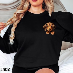 Dachshund Sweatshirt, Dog Lovers Gift, Doxie Shirt, Wiener Crewneck, Cute Puppy Shirt, Gift for Pet Owners, Dachshund Gift