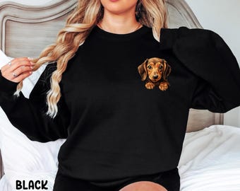 Dachshund Sweatshirt, Dog Lovers Gift, Doxie Shirt, Wiener Crewneck, Cute Puppy Shirt, Gift for Pet Owners, Dachshund Gift