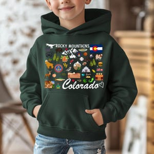 Colorado Youth Hoodie, Rocky Mountains Hoodie Colorado Adventure Sweatshirt, Gift for Kids, Travel Gift, Nature Lovers Apparel, Granola Girl