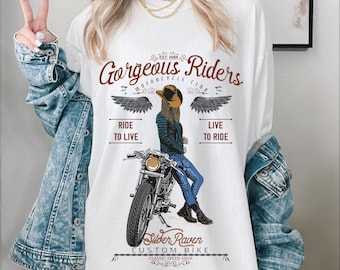 Motorcycle Shirt for Women, Woman Motorcycle Shirt, Vintage Motorcycle Tshirt, Biker Gifts, Biker Shirt, Biker Girl