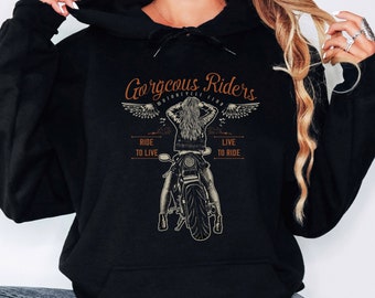 Motorradfahrer Hoodie, wunderschöne Biker Shirt, Vintage Motorrad-Sweatshirt, Spirit Road Pullover, klassisches Motorrad-Pullover