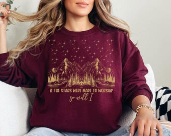 If The Stars Were Made To Worship Sweatshirt, Christian Crewneck, Religious Shirt, Inspirational Shirt, Faith Sweatshirt, Bible Verse Shirt