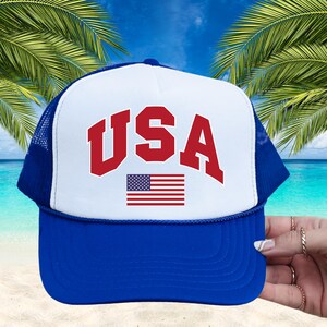 USA Trucker Hat, Flag Cap, USA Baseball Hat, America Cap, Merica Hat, Patriotic Gift Perfect for July 4th Summer BBQs Memorial Day