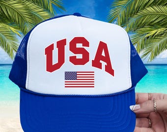 USA Trucker Hat, Flaggenmütze, USA Baseballmütze, Amerika Cap, Merica Hut, Vaterländisches Geschenk Perfekt für den 4. Juli Sommer BBQs Gedenktag