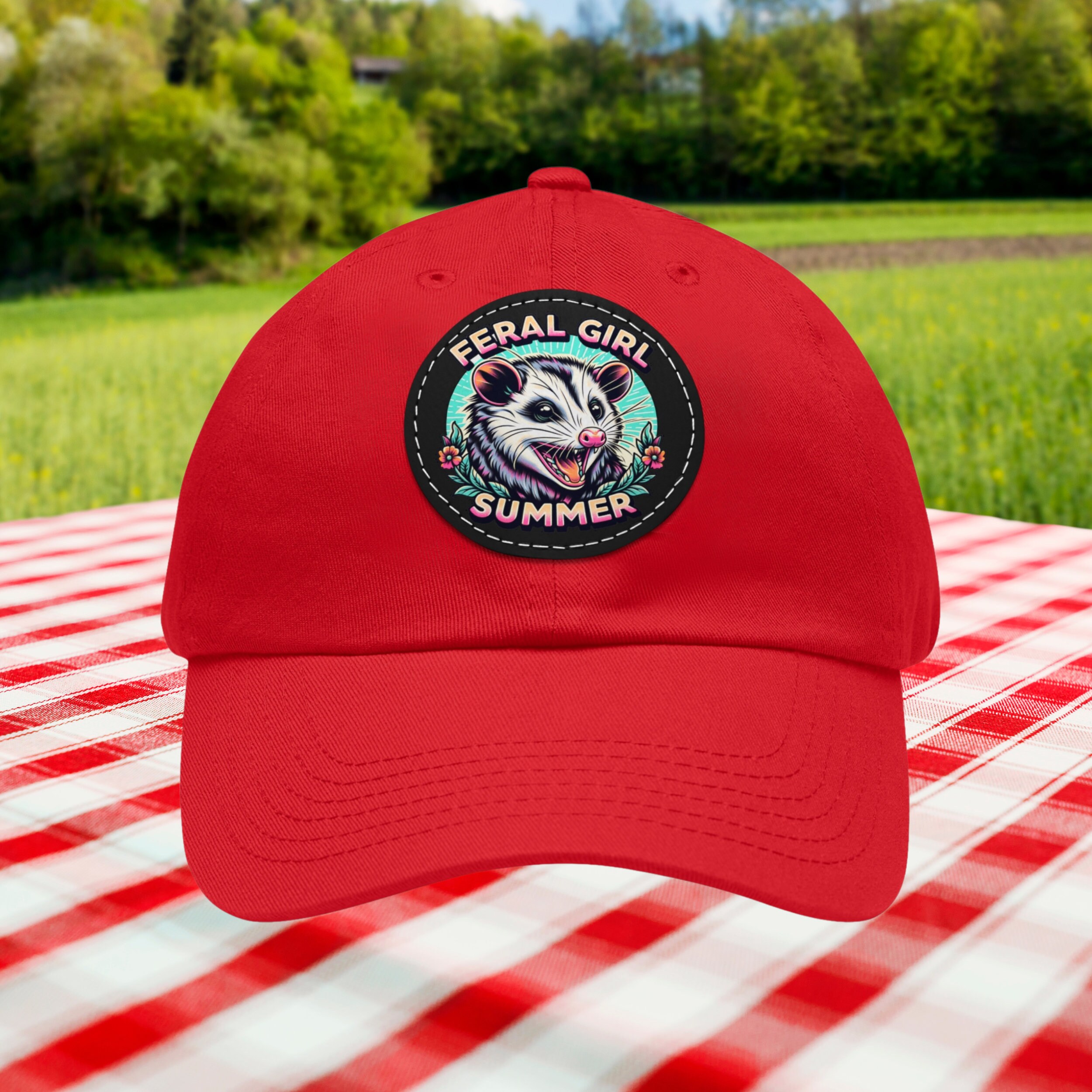 Feral Girl Summer Opossum Hat, Funny Possum, Western Cloths