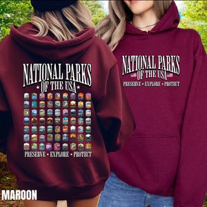 National Parks Hoodie, Mountain Hiking, US National Parks, Outdoor Camping Adventurer, Y2K Hoodie Granola Girl, Protect Forests