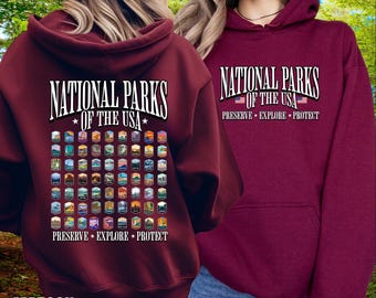 National Parks Hoodie, Mountain Hiking, US National Parks, Outdoor Camping Adventurer, Y2K Hoodie Granola Girl, Protect Forests