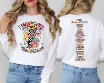 Moletom personalizado do professor com nomes, camisa personalizada de agradecimento do professor, volta às aulas, presente dos alunos, presente pessoal do professor