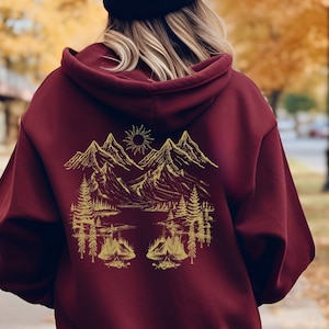 Nature Hoodie, Cottage Core Clothing, Mountain Hiking Gift, Y2K Hoodie, Forest Core, Camping Aesthetic, Nature Lover Gift, Adventurer