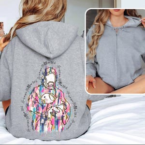 Christian Easter Zip Up Hoodie, Trendy Jesus Inspirational Sweatshirt, He Is Risen Bible Verse, Perfect for Gift  Faith Religion Church Tee