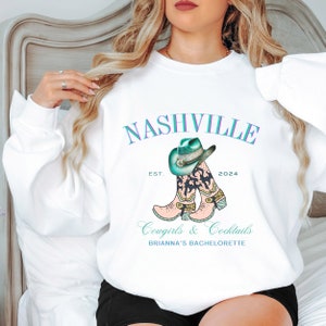 Personalized Bachelorette Sweatshirt, Custom Name Bachelorette Crewneck, Destination Bridal Party, Social Cocktail Club, Bridal Party Gifts