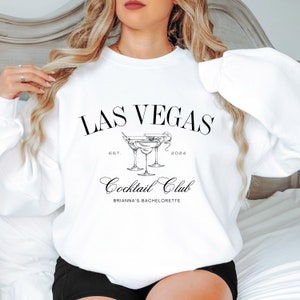 Personalized Bachelorette Sweatshirt, Custom Name Bachelorette Crewneck, Destination Bridal Party Shirt, Social Cocktail Club Wedding