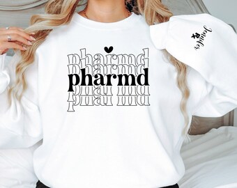 Sudadera de farmacéutico personalizada, Pharmd Crewneck, Doctor en Farmacia, Regalos Pharmd, Graduado de Pharmd, Estudiante de Farmacia