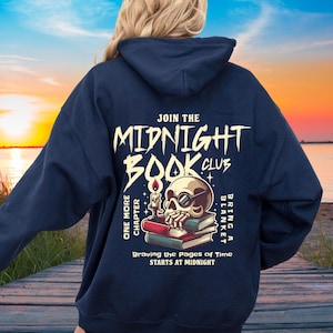Midnight Book Club Hoodie, Late Night Readers Book Club for Night Owl Readers, Bookstagram, Booktok Apparel, Literary Bookworm Gift