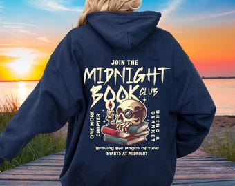Midnight Book Club Hoodie, Late Night Readers Book Club for Night Owl Readers, Bookstagram, Booktok Apparel, Literary Bookworm Gift