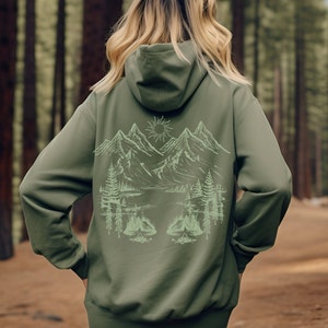 Nature Hoodie, Cottage Core Clothing, Mountain Hiking Gift, Y2K Hoodie, Forest Core, Camping Aesthetic, Nature Lover Gift, Adventurer