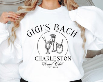 Personalized Bachelorette Sweatshirt, Bach Shirts, Custom Name Location Bachelorette Crewneck, Destination Bridal Party Shirt, Luxury Bach