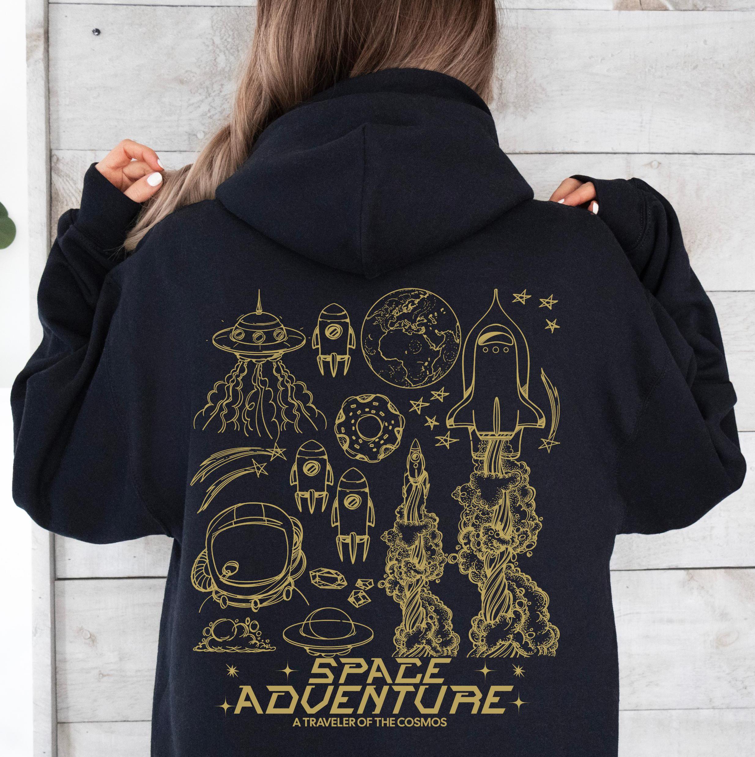 Space Adventure Hoodie, Sweatshirt for Space Lovers, Cosmic Gift