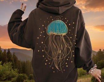 Jellyfish Hoodie, Save the Ocean Sweatshirt, Sea Animals Hoodie, Ocean Lover Gift, Marine Biology Sweatshirt, Protection of Ocean Clothing