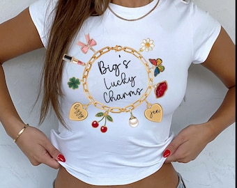 Sorority Reveal Baby Tee, Big Little Reveal Shirts, Lucky Charms Sorority, Reveal Basket Gift, Trendy Sorority T Shirt,