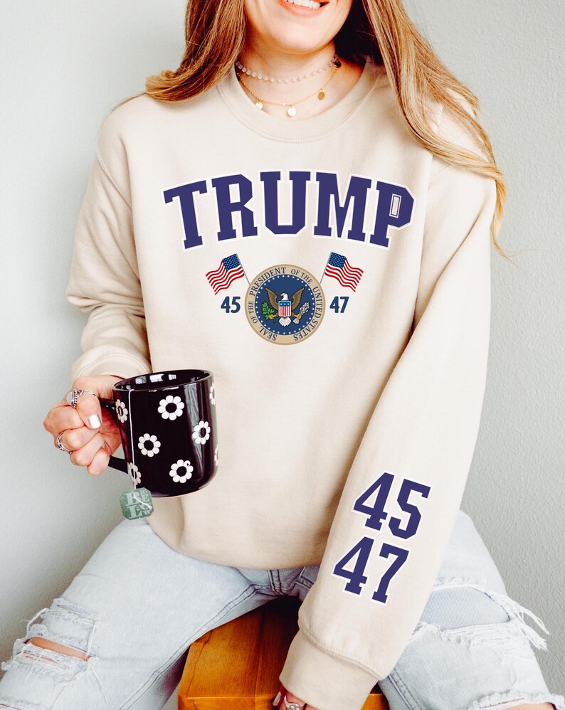 Trump Blue Lettering Donald Trump Inauguration Day 2025 Sweatshirt, Republican Gift, MAGA ...