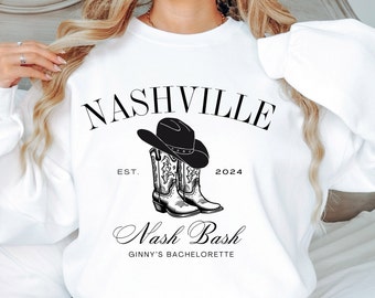 Personalized Bachelorette Sweatshirt, Custom Name Bachelorette Crewneck, Destination Bridal Party, Social Cocktail Club Wedding, Nashville