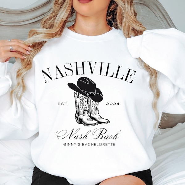 Personalized Bachelorette Sweatshirt, Custom Name Bachelorette Crewneck, Destination Bridal Party, Social Cocktail Club Wedding, Nashville