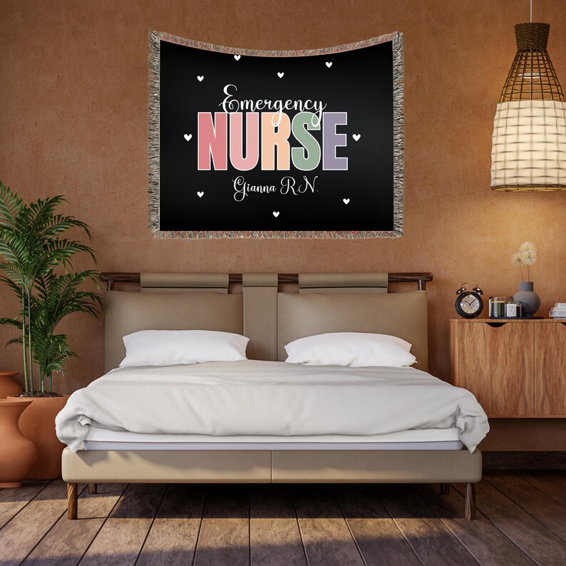 Personalized Nurse Blanket Custom Woven Throw With Name Gift for Nurses
