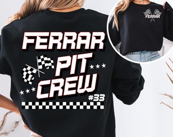 Custom Racing Sweatshirt, Pit Crew Sweatshirt, Matching Motocross Shirt, Personalized Family Matching Race, Racecar Shirt Dirt Track Motomom