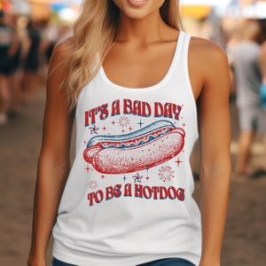 Hot Dog Tank Top, 4th of July Shirt, Glizzy Shirt, Meme Shirt, Retro Fourth of July Tank, Hot Dog Lover, Funny Independence Day Tank