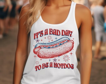 Hotdogtanktop, 4 juli-shirt, Glizzy-shirt, meme-shirt, retro Fourth of July-tank, hotdogliefhebber, grappige onafhankelijkheidsdag-tank