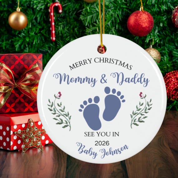 Personalized Baby 2026 Announcement Ornament, New Baby 2026, Pregnancy Announcement Gift, Parents to Be Christmas Gift, Baby Shower Gift - Etsy