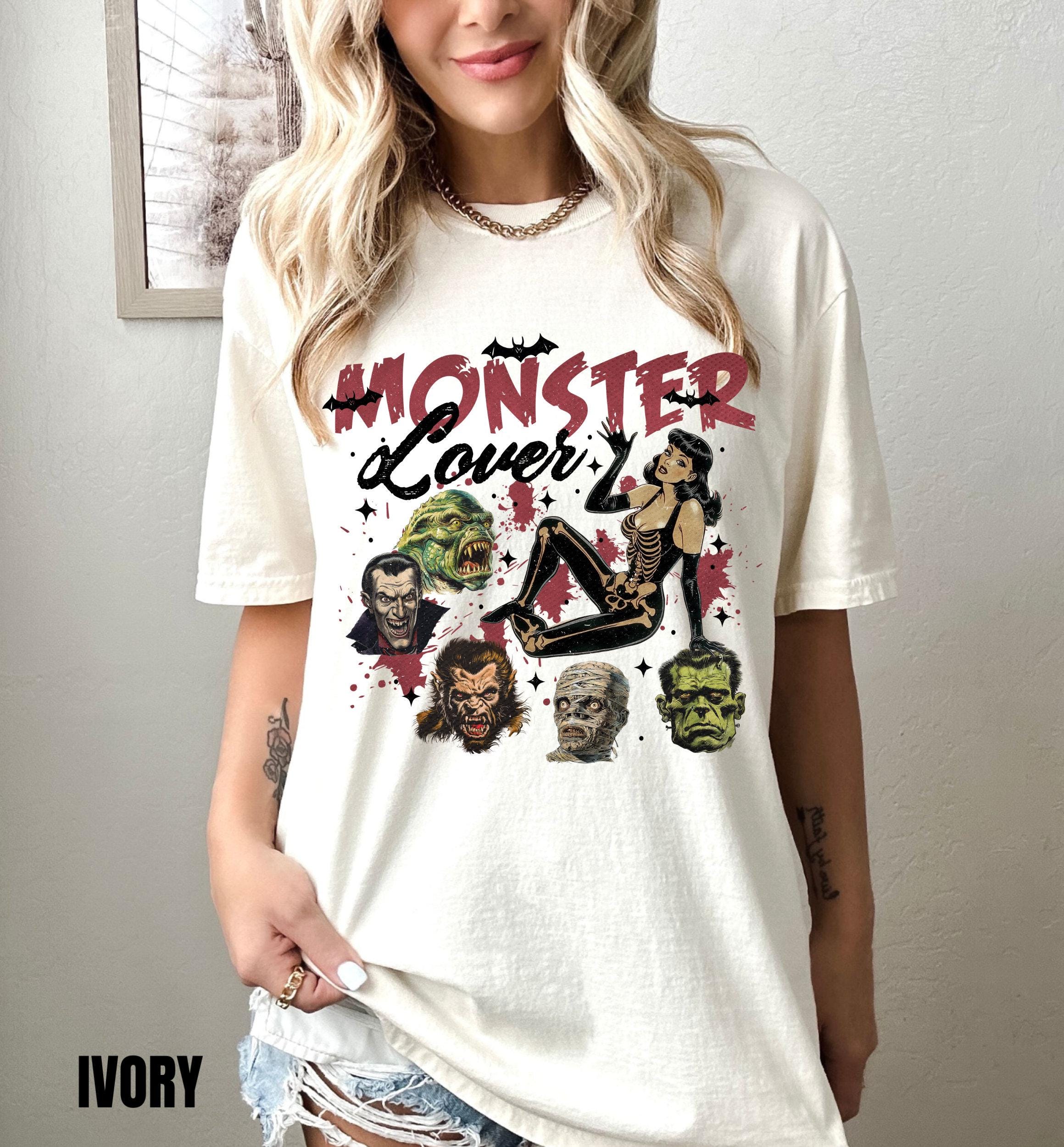 Retro 90's Halloween Shirt, Monster Lover T Shirt, Y2K Halloween