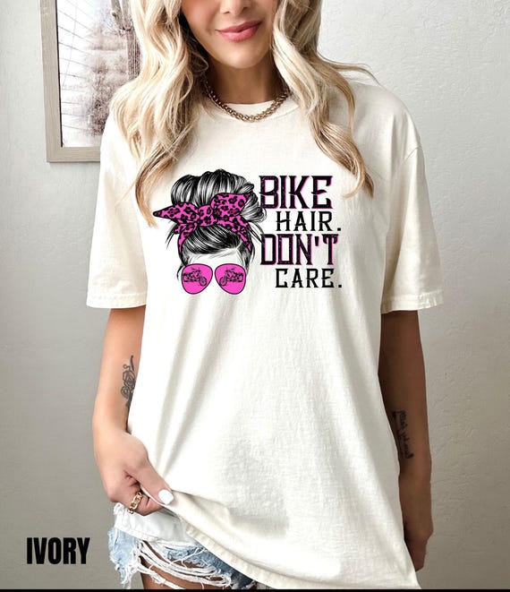 Motorcycle Shirt, Bike Hair Don't Care T Shirt, Girl Rider, Motorcycle Lover Shirt, Gift For Women Biker, Biker Sayings, Girl Power