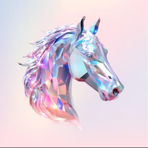 Holographic Horse Sticker Country Western Cowgirl Decal, Laptop, Kindle, Water bottle Decal, Party Favor Gifts, Party Gifts, Water Resistant